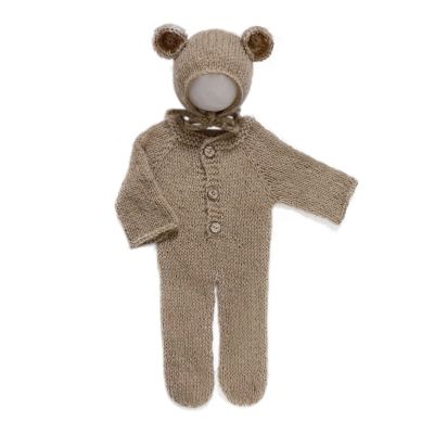 Newborn Boys Girls Baby Photo Props Outfits Crochet Clothes Mohair Hat Pants Photography Props Costume Set