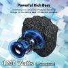 Herdio 4" Outdoor Rock Bluetooth Speakers IPX7 Waterproof Wired Max Power 400 Watt All Weather for Deck Pool Backyard Patio Garden (2 Pair Black) view 2