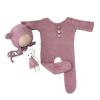 Baby Photoshoots Props Bear Outfit Knit Hat Romper Plush Dolls Set Photo Posing Props Newborn Photography Props Bodysuit view 1