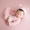 Baby Photoshoots Props Bear Outfit Knit Hat Romper Plush Dolls Set Photo Posing Props Newborn Photography Props Bodysuit view 3
