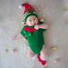 4 Pcs/Set Newborn Photography Props Baby Hat+Socks+Elk Doll+Romper Jumpsuit Knitted Crochet Outfits Infant Toddler Christmas Costume view 2