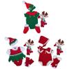 4 Pcs/Set Newborn Photography Props Baby Hat+Socks+Elk Doll+Romper Jumpsuit Knitted Crochet Outfits Infant Toddler Christmas Costume view 3