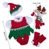 4 Pcs/Set Newborn Photography Props Baby Hat+Socks+Elk Doll+Romper Jumpsuit Knitted Crochet Outfits Infant Toddler Christmas Costume view 4