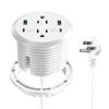 3 inch Desktop Power Grommet with PD 20W USB C,Furniture Recessed Power Strip,2 Outlets,4 USB Ports,40W Total,Flush-Mount for Desktop, Workspace Essential Desk Outlet (White, 6 FT Cable) view 1