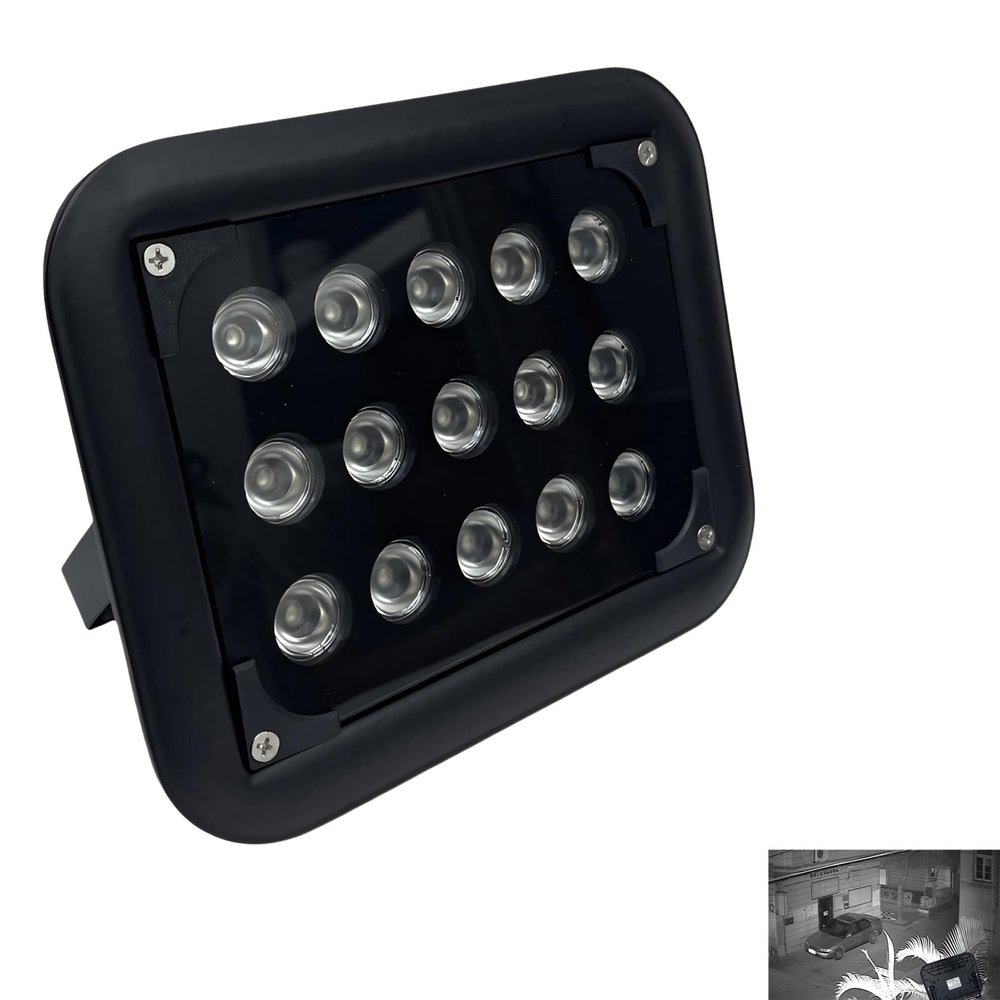 IR Illuminator for CCTV Security Cameras,12V ir Light 15 LED Infrared Illuminator Lights, Rainproof, Automatic Switch at Night (15-lamp IR Illuminator Aluminum)