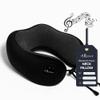 ARniwer Bluetooth Music Semicircular Neck Pillow Wireless Bluetooth Speaker Suitable Airplane,Bus,Train,Car,Office,and Outdoor Camping for Sleeping, Resting The Best Travel Essentials. (Black) view 1
