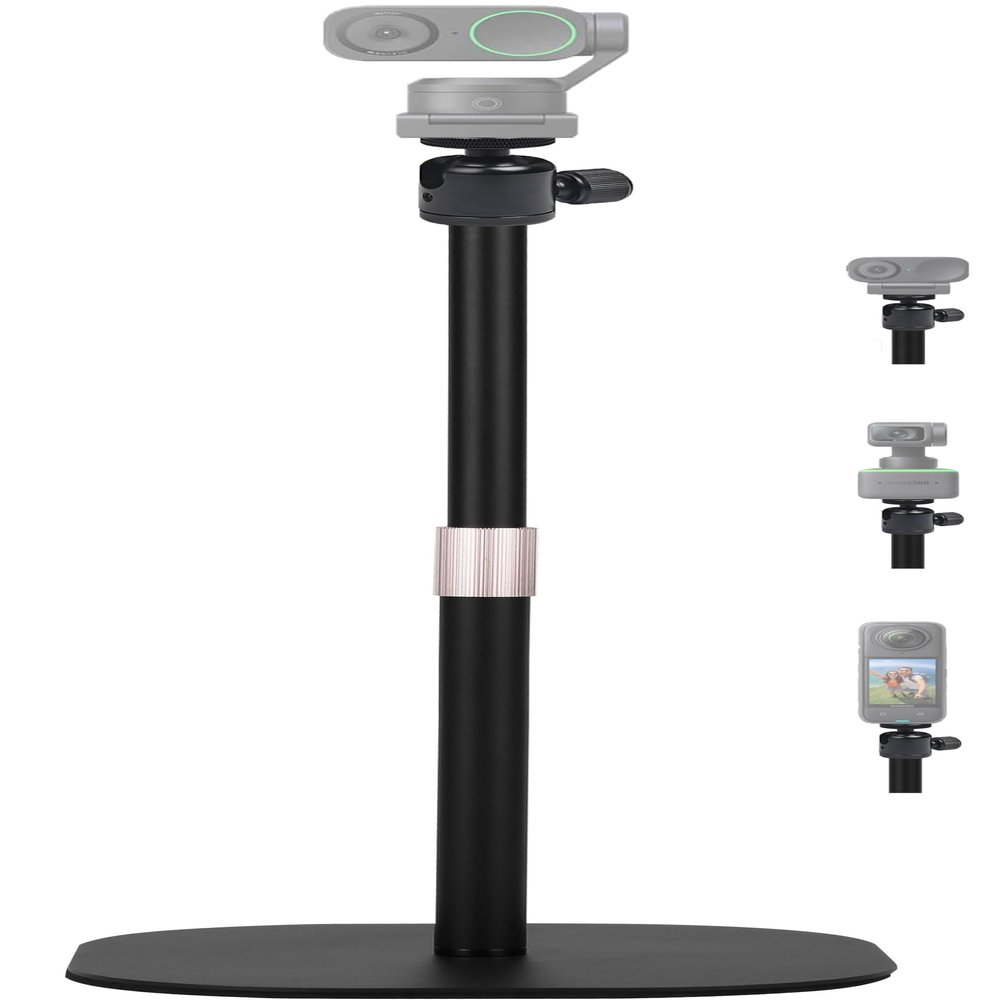 Desktop Webcam Stand, 18-inch Heavy-Duty Webcam Tripod Holder Compatible with Insta360 Link 2/Link 2C/Link PTZ 4K Webcams and X4 X3 X2 Action Cameras