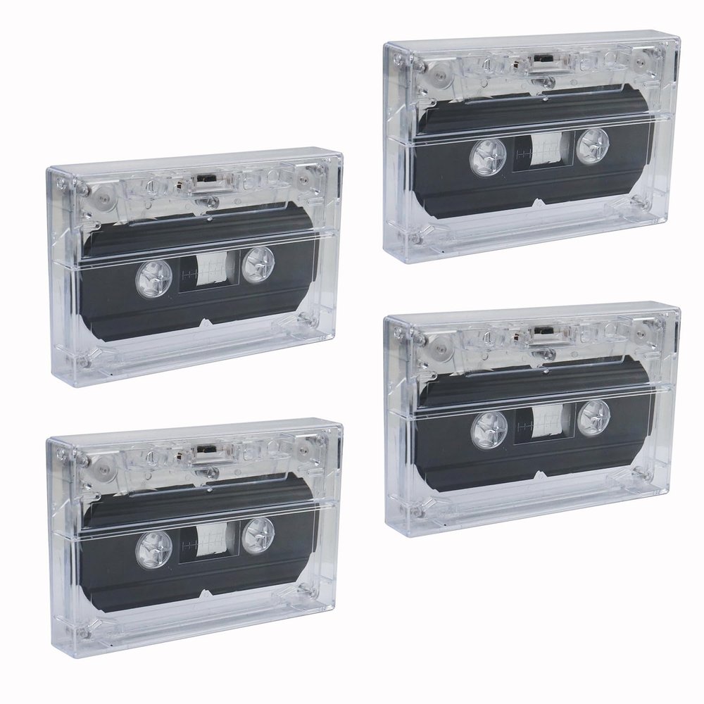 Bntyok 4Pcs Blank Cassette Tape with Boxes 30 Mins / PCS Blank Tape Magnetic Audio Tape Recording Player for Speech Music Recording Standard Cassette