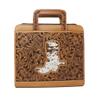 Western Floral Leather Cowboy Boot Cowhide Cut-Out Folder Portfolio Messenger Bag 18FKM06 18FKM06 view 1