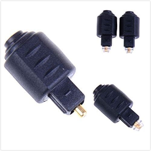2Pcs Mini Optical Audio Adapter 3.5MM Female Jack to Digital Toslink Male Plug for Amplifier