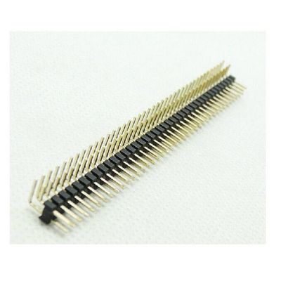 100pcs/lot 2.54mm Double Row Male 2X40 Right Angle Pin Header Strip Gold-Plated
