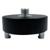 Round Mini Prism Mount Base Three-jaw Tribrach with 5/8" x11 Male Thread for GNSS GPS Total Station Surveying Pole, 3"x1.4", Black view 1
