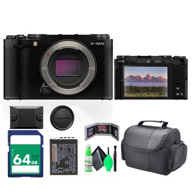 FUJIFILM X-M5 Mirrorless Camera Body (Black) with Power Accessories Bundle