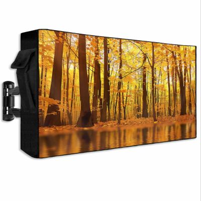 EZON-CH Outdoor TV Cover 70-75 inch, Fall Fall Orange Leaf Forest Lake Nature Weatherproof TV Screen Protector Outdoor TV Enclosure for Seal Full Coverage - Outside LED, LCD, OLED Flat Screen TVs