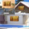 EZON-CH Outdoor TV Cover 70-75 inch, Fall Fall Orange Leaf Forest Lake Nature Weatherproof TV Screen Protector Outdoor TV Enclosure for Seal Full Coverage - Outside LED, LCD, OLED Flat Screen TVs view 3