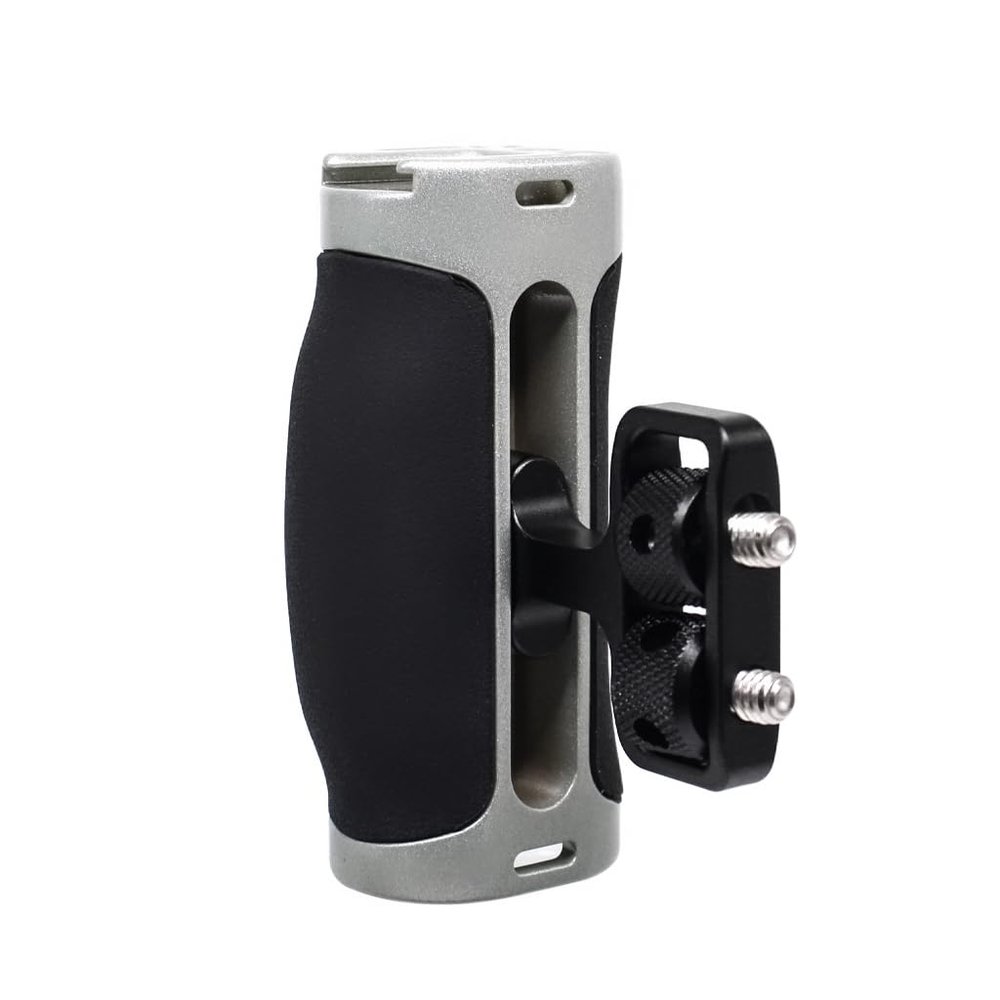 FEICHAO Camera Side Handle 1/4 Expansion Screw Silicone Grip for DSLR Camera Cage Photography Expansion Accessories (Silver 1pcs)