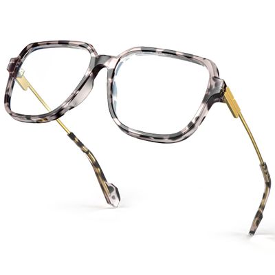 VISOONE Blue Light Glasses Tortoise Shell Oversized Square Frame Vintage Ryan