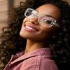VISOONE Rectangle Blue Light Blocking Glasses Thick Square Frame Computer Glasses Vintage Women Men Harmony view 2