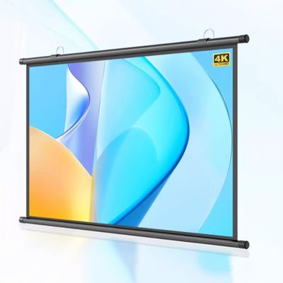 BEVUPAAERE Outdoor Projector Screen Pull Down 60inch Manual Roll Up Projection Screen 30 40 50 72inch Retractable Movie Screen Portable Backyard Movie Projector Screen(30 Inch (4:3))