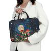 15.6 17inch Laptop Bag for Women,Mushrooms Moon Print Laptop Briefcase,Laptop Sleeve Case with Handle Zippers,Laptop Case Gift for Girl,Blue view 2
