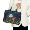 15.6 17inch Laptop Bag for Women,Mushrooms Moon Print Laptop Briefcase,Laptop Sleeve Case with Handle Zippers,Laptop Case Gift for Girl,Blue view 3