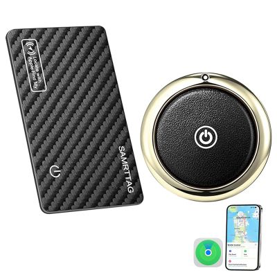 SMART CC Tracker Item Finders Work for Apple Find My (iOS Only) APP GPS Tracker Tag for Dogs Cats Luggage Keys Backpack Satchel (Black, Card & Tracker)