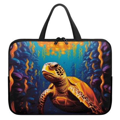 15 Inch Laptop Bag Laptop Case for Women Computer Carrying Case Laptop Sleeve Bag Gifts for Mather PC Handbag Carrying Case Briefcase for Lady(Yellow Sea Turtle)