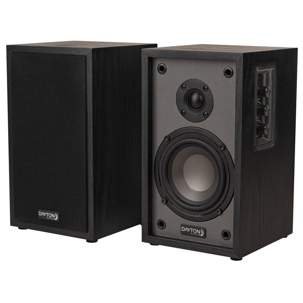 Dayton Audio Classic B40A Bluetooth 5.0 Bookshelf Speakers, 40W RMS, 4" Woofer & 1" Tweeter, RCA Input for Music, TV & Computers - Black