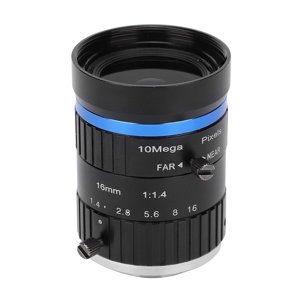 10MP C Mount Camera Lens, 16mm Length, 1in Image Format, Manual Aperture, High Compatibility for Industrial Cameras