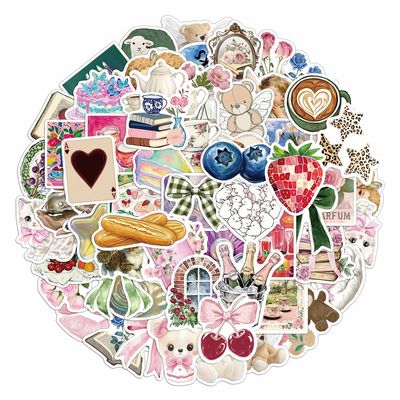 100PCS Aesthetic Stickers,Coquette Aesthetic Stickers,Vinyl Waterproof Stickers for Water Bottles Laptop Computer Phone Skateboard