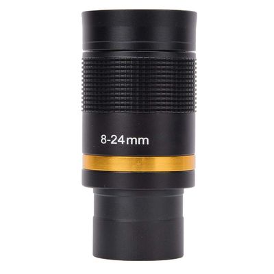 8 24mm Telescopic Eyepiece with Continuous Zoom, All Metal Body, Green Anti Reflective Film, 1.25 Inch Astronomical Interface, for Clear Sky Viewing and Nebula Observation