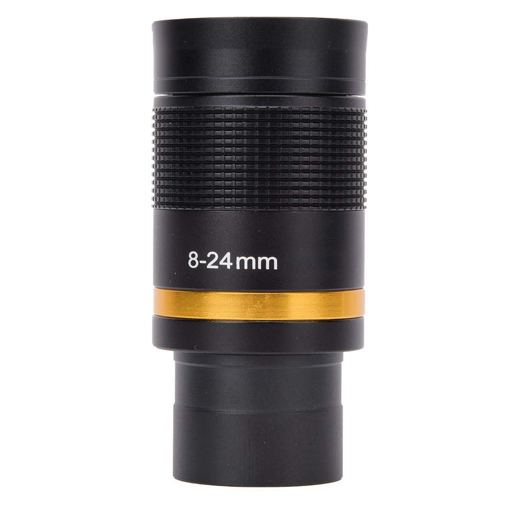 8 24mm Telescopic Eyepiece with Continuous Zoom, All Metal Body, Green Anti Reflective Film, 1.25 Inch Astronomical Interface, for Clear Sky Viewing and Nebula Observation