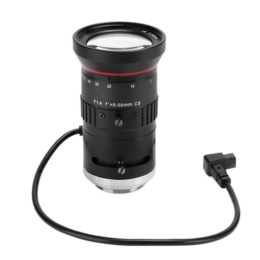 YedaHcy 5 50mm 3MP HD Auto Aperture Zoom Lens, Aluminum Alloy Material, Low Distortion, High Compatibility for Security Camera Surveillance System