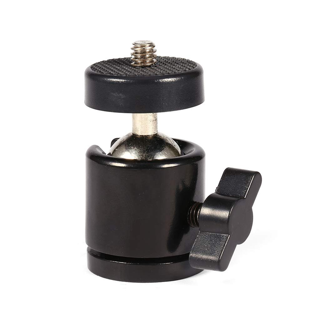 360 Mini Ball Head Mount Strong Load Capacity 1/4 Camera Tripod 3/8 Flash Holder for All Cameras and Micro Projectors