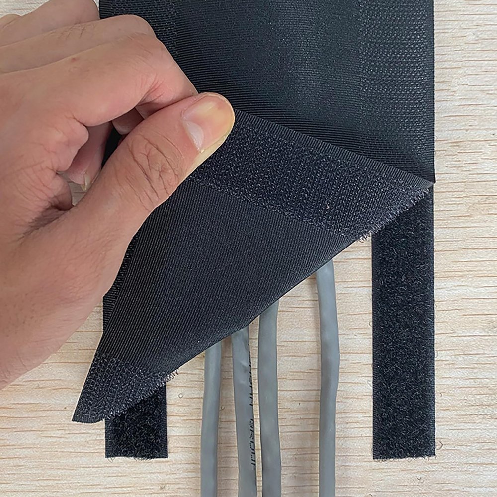Cable Floor Strip Cord Cover Grip Cables Protector Carpet Management, Self Adhesive Power Extension Cords Hider Concealer for Exhibitions/ Gym/ Office, 1 M 2 3 4 5 6 25 M Long Reusable(Black,25m(82ft)