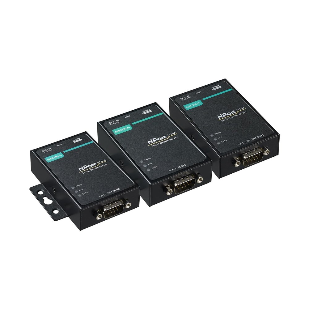 MOXA NPORT 5150A-T 1-Port RS-232/422/485 Device Server, -40 to 75C Operating Temperature | NPort 5100A Series