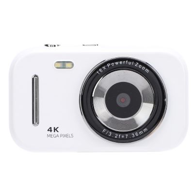 Kids Camcorder, 48MP Digital Camera 4K Video Recorder, 16X Zoom, with Screen, 20 Filters, Anti Shake, 4K Webcam for Boys Girls Students, Rechargeable Portable (White)