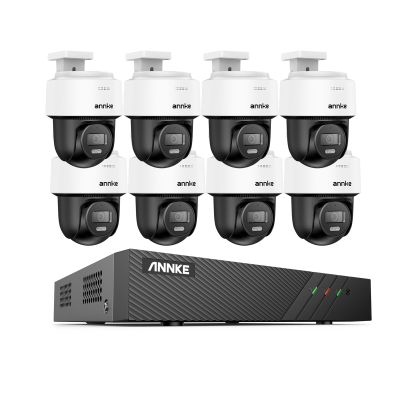 ANNKE 3K PT PoE Camera System, 8pcs IP Security Camera Outdoor, 8CH H.265+ NVR, Two-Way-Audio, AI Human Detection, Auto-Tracking Lite, Smart Dual Light, 512GB SD Card Slot, CPT500Not Included HDD