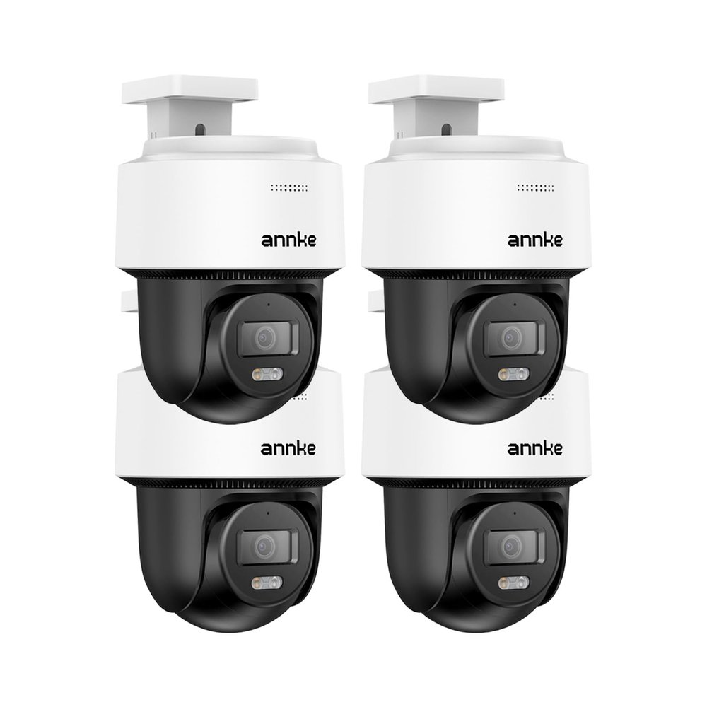 ANNKE 3K PT PoE Camera, 4pcs IP Security Camera Outdoor, Two-Way-Audio, Auto-Tracking Lite, AI Human Detection, Smart Dual Light, 512GB SD Card Slot, IP66 Waterproof, CPT500(Not PTZ)