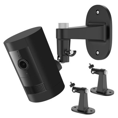 2Pack Ring Camera Wall Mount for Ring Stick Up Cam & Ring Outdoor Cam Plus, 360 Degree Adjustable No Drilling Mount for Ring Outdoor Indoor Camera(Black)