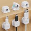 6 Pack Magnetic Cable Clip Organizer Cord Holder, Picozon Adhesive Cable Management, Wire Phone USB Charger Cable Holder, Keeper Organizer for Office Home Desktop Table - White view 1