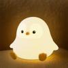 UNEEDE Sitting Penguin Night Light Silicone Touch Lamp, USB Rechargeable, Dimmable Nursery Light & Decoration, Squishy Night Light Cute Animal Lamp view 1