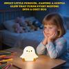 UNEEDE Sitting Penguin Night Light Silicone Touch Lamp, USB Rechargeable, Dimmable Nursery Light & Decoration, Squishy Night Light Cute Animal Lamp view 2