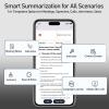 AI Voice Recorder, Free Real-Time Transcription & Translation | Chat gpt Powered Summarizer, 93 Languages, 64GB Memory, App Controlled, for Lectures, Interviews, Meetings, & Calls(Blue) view 4