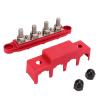 2pcs Black Red 4 Stud Power Distribution Block Marine Bus Bar with Cover for Car RV Yacht 5/16in Stud The Maximum Voltage 48v of 5a and Block Box Features Terminal Current view 3