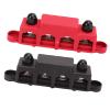 2pcs Black Red 4 Stud Power Distribution Block Marine Bus Bar with Cover for Car RV Yacht 5/16in Stud The Maximum Voltage 48v of 5a and Block Box Features Terminal Current view 4