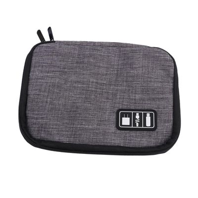 Angoily 1pc Portable Data Cable Organizer Bag Multi-function Earphone Storage Pouch for Travel Compact Sundries Holder Grey for Chargers Cords and Accessories