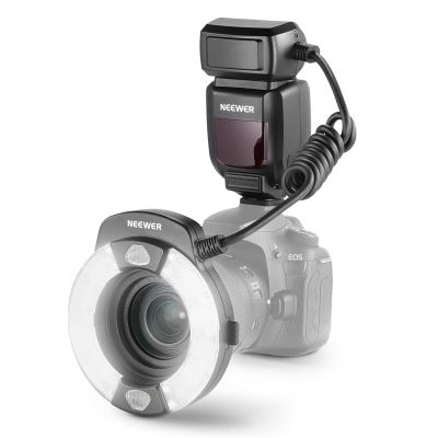 NEEWER RF1-C Marco Ring Flash Compatible with Canon, 76Ws GN15 5600K E-TTL Ring Flash Lighting, 1-1/128 Output, Front/Rear Curtain Sync, Color Gels, Lens Adapter Rings for Macro Photography