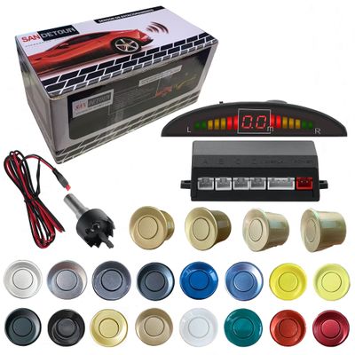 Parking Sensor Kit Backup Sensor Kit Reverse Sensor for Car 18 Color Options for Probes Adjustable Alarm Volume Professional Sensore de Reversa para Carro Safe Driving AssistantChampagne Gold