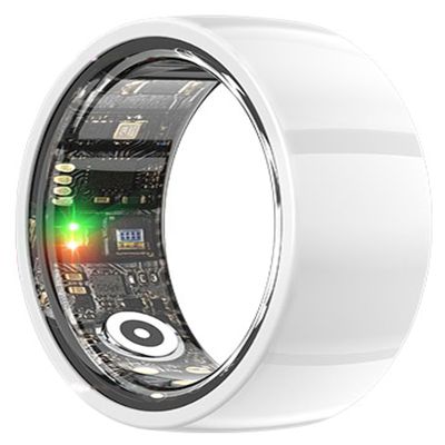 Smart Ring for Men Women Ceramics Smart Ring Blood Pressure Monitor Heart Rate Monitor Sleep Tracker Health Ring Fitness Tracker Pedometer Calories Step Counter Waterproof Compatible with iOS Android